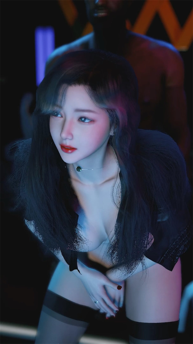 [第七期] [2K] [舞摇] 长发黑丝巨乳女神酒吧和黑人一起摇摆