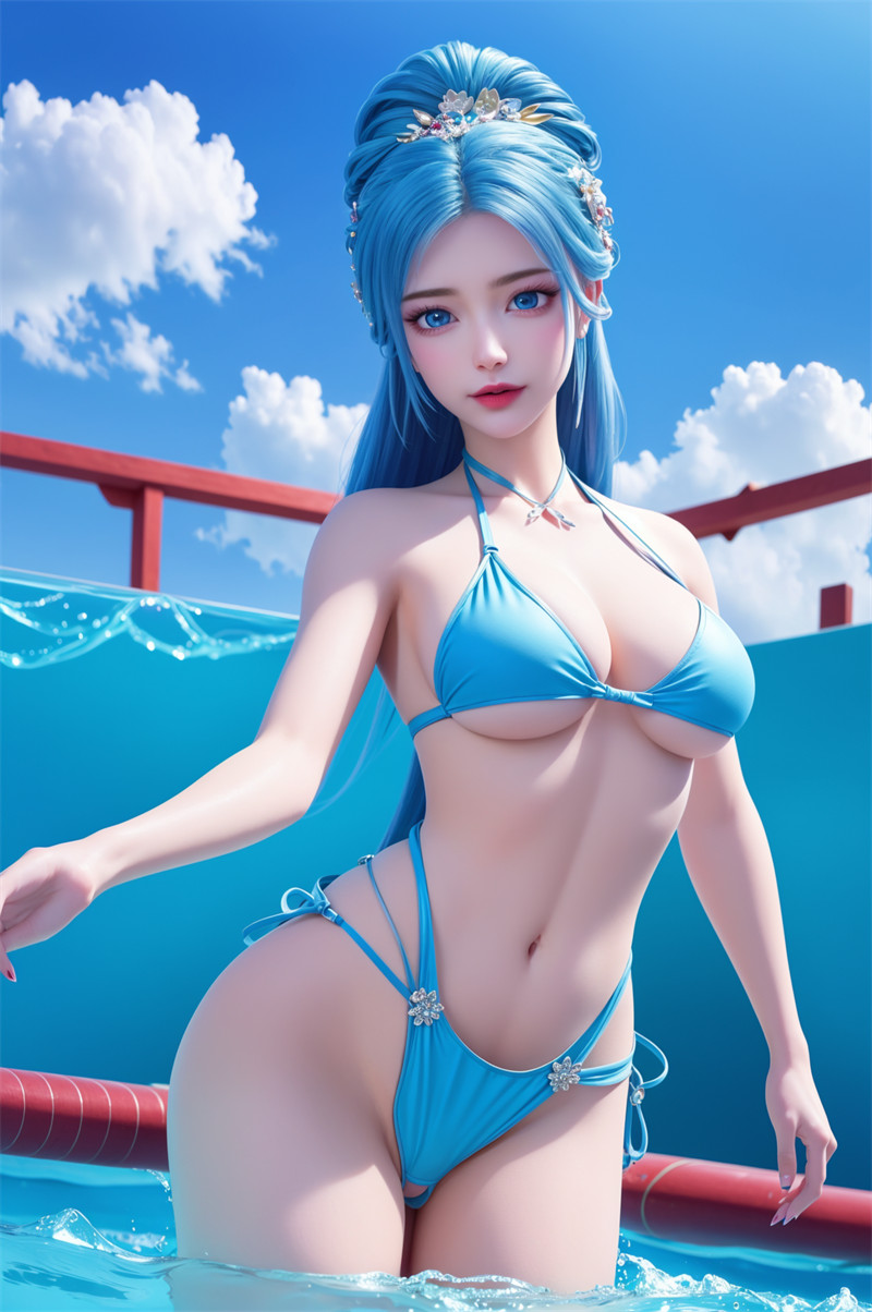 [第三百六十二期] [我是大神仙] [周紫雨 · 系列二] 蓝色比基尼 [52P]